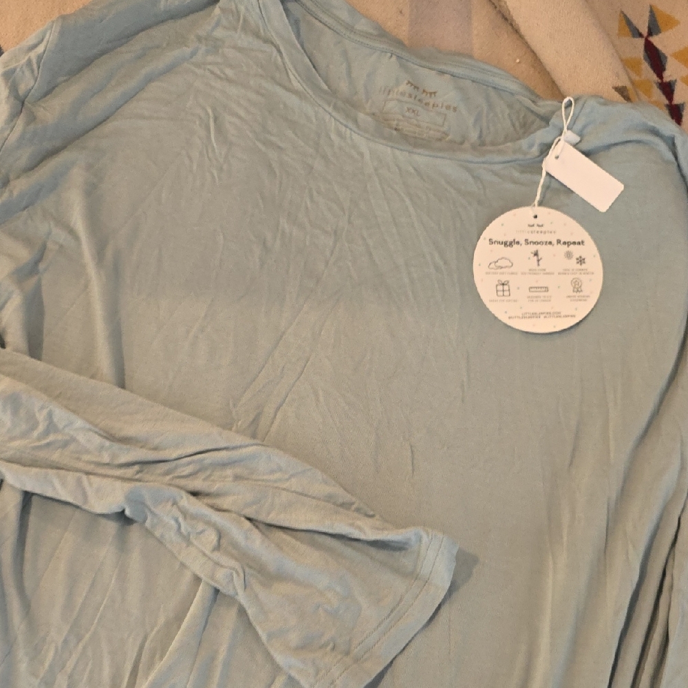 Little Sleepies Aqua/Grey Top